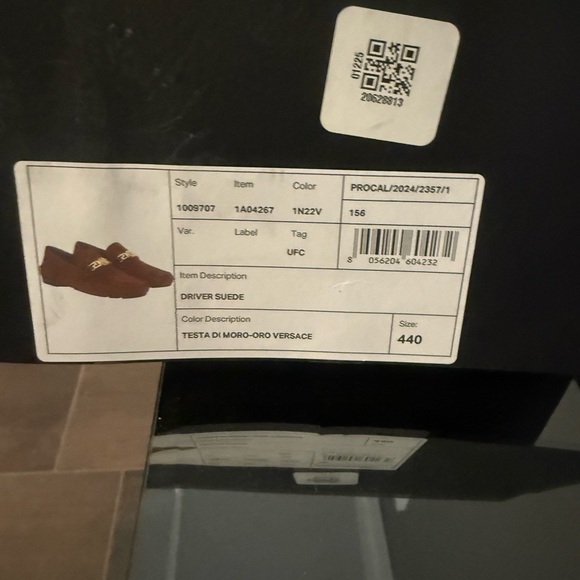 Versace Men's Dark Brown Loafers with Gold Accent - Picture 4 of 6